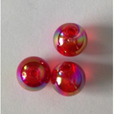 Parelmoer acryl rood 8 mm (10 stuks)